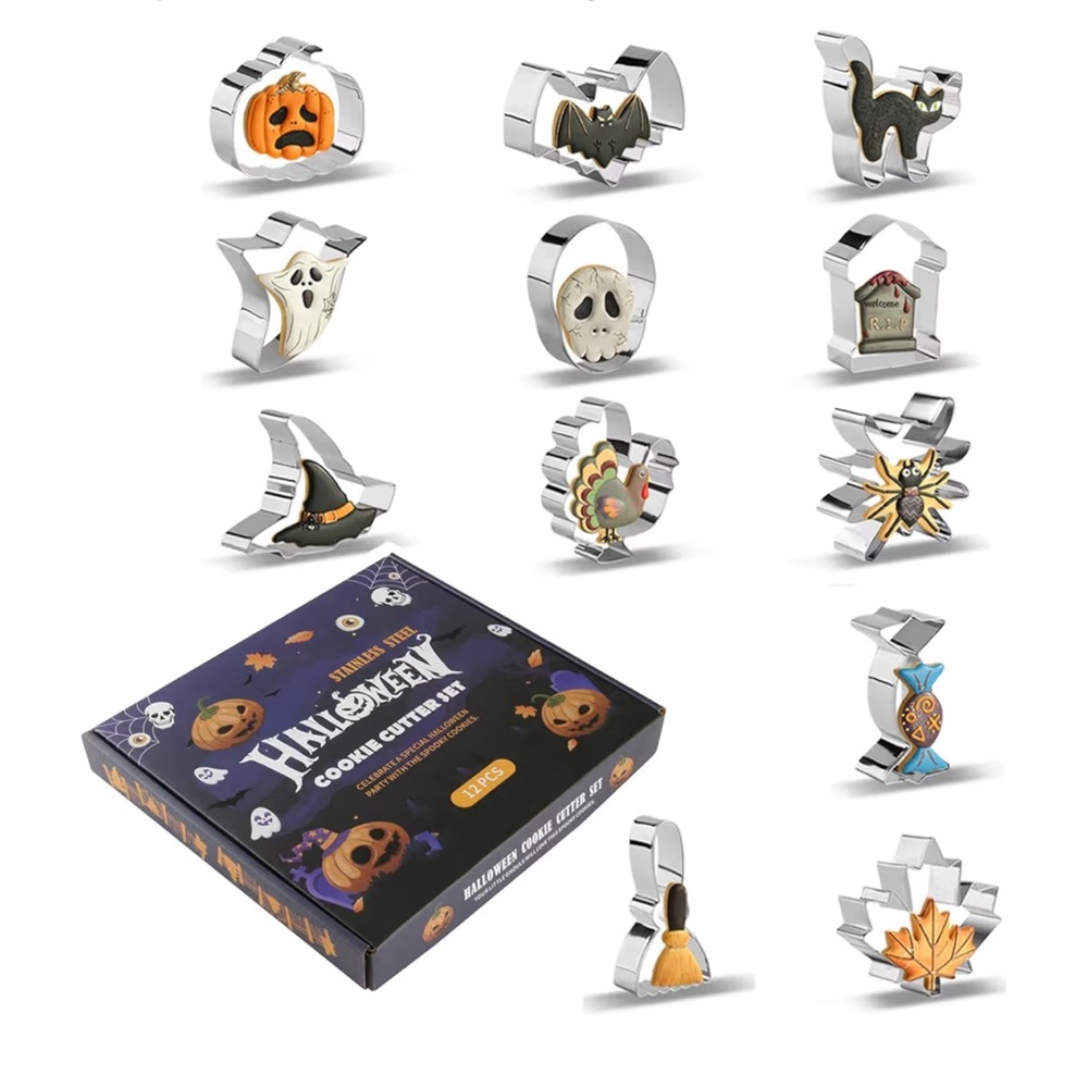 Halloween Cookie Cutters BRAND NEW Set of 12 Stainless Steel